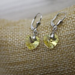Silver Night Glam Herz Ohrringe mit 10 mm Swarovski...
