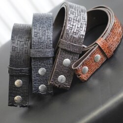 Genuine Cowhide Crocodile Print removable Buckle Leather Belt High Class Leather Belts, 4 cm,