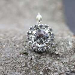 Crystal Earrings, lever back rhinestone earrings 10 mm...