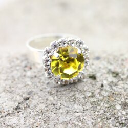 Kristal Ring mit 10 mm Swarovski Steine – Silber...