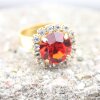 Kristal Ring mit 10 mm Swarovski Steine – Gold Ring Handgefertigt in Deutschland
