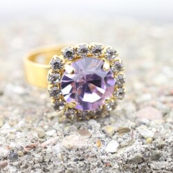Rhinestone Ring mit 10 mm Swarovski Crystal Ring,...