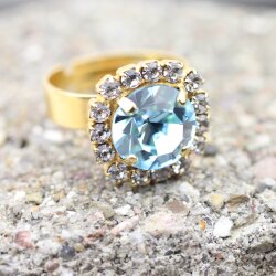 Rhinestone Ring mit 10 mm Swarovski Crystal Ring,...