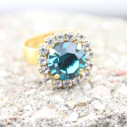 Rhinestone Ring mit 10 mm Swarovski Crystal Ring,...