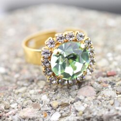 Rhinestone Ring mit 10 mm Swarovski Crystal Ring,...