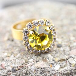Kristal Ring mit 10 mm Swarovski Steine – Silber...