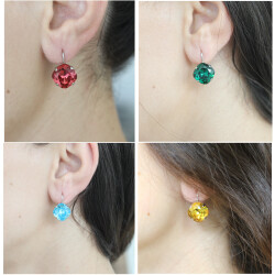 Swarovski Crystal Earrings, Elegant Earrings, 12 mm...