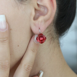 Swarovski Kristall Ohrringe 12 mm Cushion Square – Silber – Elegant & Funkelnd