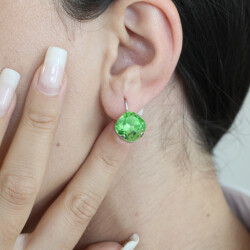 Swarovski Kristall Ohrringe 12 mm Cushion Square – Silber – Elegant & Funkelnd