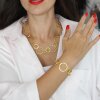 Gold Kette, Lange Kette satinierte Ringglieder, Große Satinierte Ring Glieder Kette