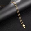 Unisex Minimalist 18K Gold Plated Stainless Steel Cross Necklace - Waterproof, Hypoallergenic, Durable Jewelry for Men & Women