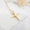 Unisex Minimalist 18K Gold Plated Stainless Steel Cross Necklace - Waterproof, Hypoallergenic, Durable Jewelry for Men & Women