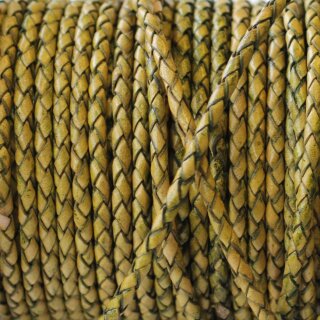 braided leather necklace, thickness 4 mm, 50 cm 04 Nature (green)