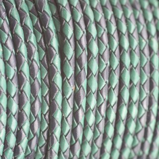 braided leather necklace, thickness 4 mm, 50 cm 06 Navy Blue & Green