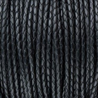 braided leather necklace, thickness 4 mm, 50 cm 10 Black
