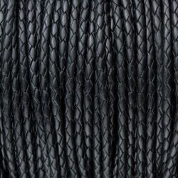 braided leather necklace, thickness 4 mm, 50 cm 10 Black