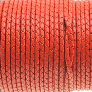 Geflochtene Lederkette, Stärke 4 mm, 50 cm 108 Rot