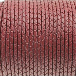 Geflochtene Lederkette, Stärke 4 mm, 50 cm 123 Rotbraun