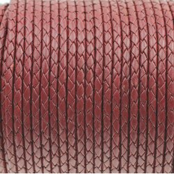 Geflochtene Lederkette, Stärke 4 mm, 50 cm 123 Rotbraun