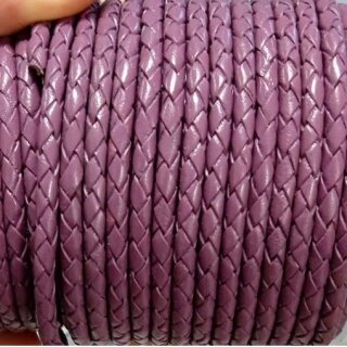 Geflochtene Lederkette, Stärke 4 mm, 50 cm 149 Lila Pflaume