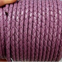 Geflochtene Lederkette, Stärke 4 mm, 50 cm 149 Lila...