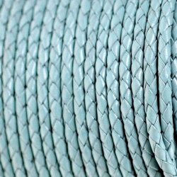 braided leather necklace, thickness 4 mm, 50 cm 156 Aqua...
