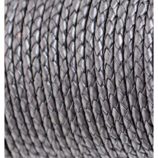 braided leather necklace, thickness 4 mm, 50 cm 179 Shiny Violet