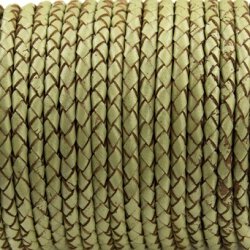 braided leather necklace, thickness 4 mm, 50 cm 31 Olivine