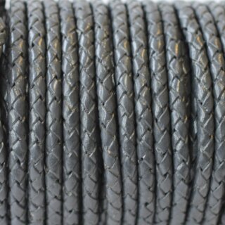 braided leather necklace, thickness 4 mm, 50 cm 41 Gray