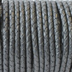 braided leather necklace, thickness 4 mm, 50 cm 41 Gray