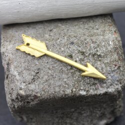 3 Stk. Stammes-Pfeil Charm, Matter Goldener Messing...