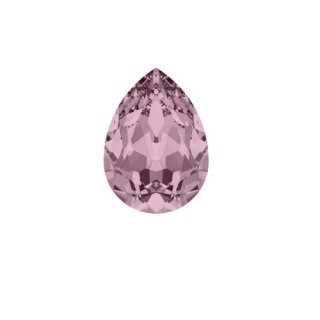 Antik Messing Ohrringe mit Pearshape Swarovski Kristallen, Elegante Ohrringe mit funkelnden Pearshape Swarovski Kristallen 125 Crystal Antique Pink