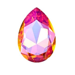Antik Messing Ohrringe mit Pearshape Swarovski Kristallen, Elegante Ohrringe mit funkelnden Pearshape Swarovski Kristallen 128 Crystal Astral Pink