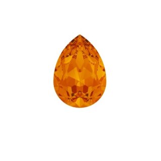 Antik Messing Ohrringe mit Pearshape Swarovski Kristallen, Elegante Ohrringe mit funkelnden Pearshape Swarovski Kristallen 259 Tangerine
