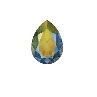 Antik Messing Ohrringe mit Pearshape Swarovski Kristallen, Elegante Ohrringe mit funkelnden Pearshape Swarovski Kristallen 322 Crystal Iridescent Green