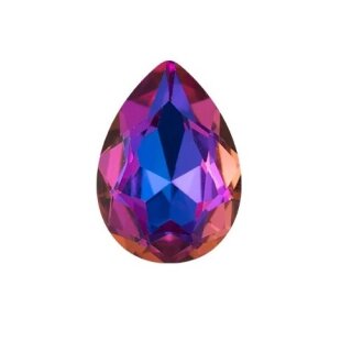 Antik Messing Ohrringe mit Pearshape Swarovski Kristallen, Elegante Ohrringe mit funkelnden Pearshape Swarovski Kristallen 4 Violet Blue