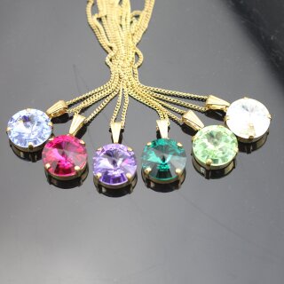 Swarovski Crystal Rivoli 14mm Necklace, Swarovski Crystal Pendant, Crystal Necklaces, handmade