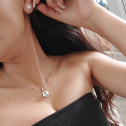 Swarovski Crystal Rivoli 14mm Necklace, Swarovski Crystal Pendant, Crystal Necklaces, handmade