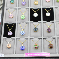 Swarovski Crystal Rivoli 14mm Necklace, Swarovski Crystal Pendant, Crystal Necklaces, handmade