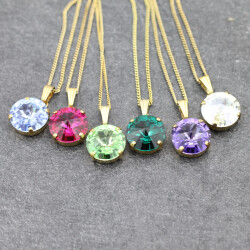 Swarovski Crystal Rivoli 14mm Necklace, Swarovski Crystal Pendant, Crystal Necklaces, handmade