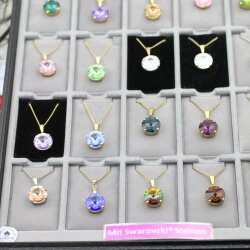 Halskette mit Anhänger 14 mm Rivoli Swarovski Kristall - Swarovski Schmuck