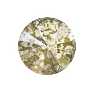 Halskette mit Anhänger 14 mm Rivoli Swarovski Kristall - Swarovski Schmuck 327 Crystal Gold Patina