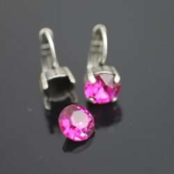 8mm Earring Settings Antique Silver - For Swarovski, Preciosa, Rivoli and Chatons Crystals - DIY Jewelry Supplies (Pair)