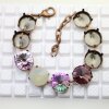 Bracelet Setting for 14mm Rivoli, Round Metal Elements, Glass & Cabochons – Antique Copper Bracelet | High-Quality Jewelry Supplies for DIY Projects