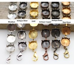 Bracelet Setting for 14mm Rivoli, Round Metal Elements, Glass & Cabochons – Gold Bracelet | High-Quality Jewelry Supplies for DIY Projects