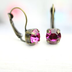 Elegant 8mm Earrings with Swarovski Crystals in Brilliant...