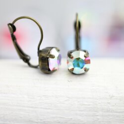 Elegant 8mm Earrings with Swarovski Crystals in Brilliant...