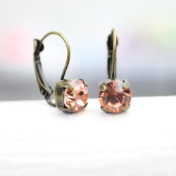 Elegant 8mm Earrings with Swarovski Crystals in Brilliant...