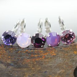 Elegante 8mm Ohrringe mit Swarovski Kristallen im Brillantschliff – Handgefertigter Schmuck
