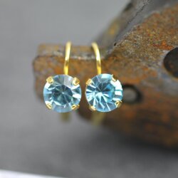 Elegante 8mm Ohrringe mit Swarovski Kristallen im...